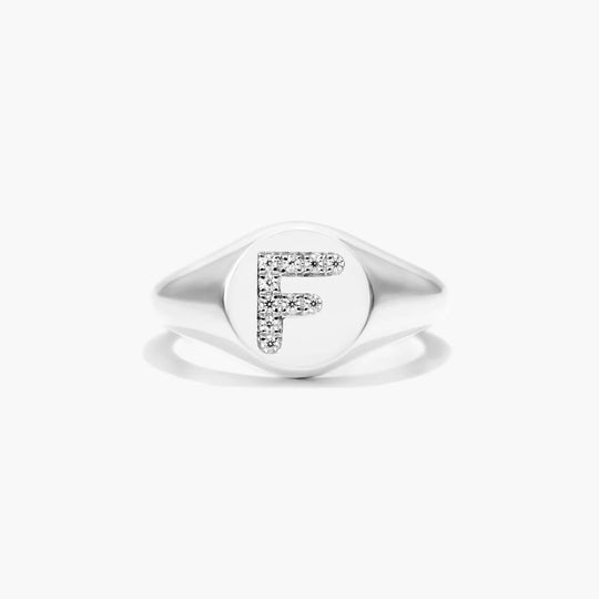 Diamond Initial Ring (A–Z)