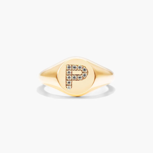 Diamond Initial Ring (A–Z)